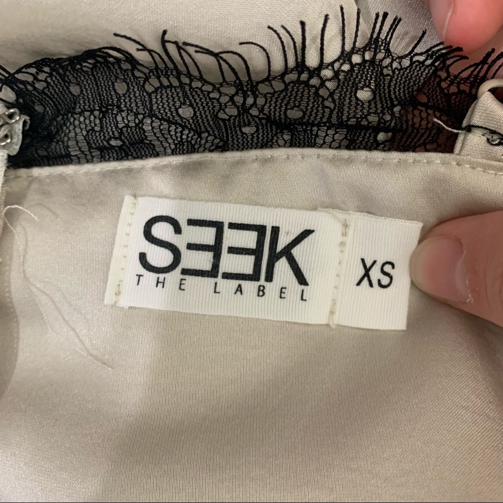 Seek the Label Satin Champagne Lace Trim Slip - Picture 6 of 6